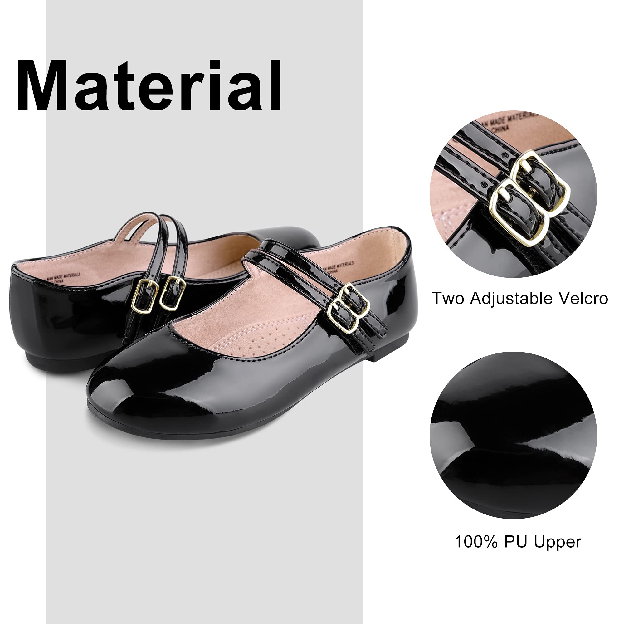 Girls Mary Jane Dress Shoes | Ballet Flats for Toddlers & Kids | Princess Wedding & School Shoes | Perfect for Special Occasions, Parties & Everyday Wear