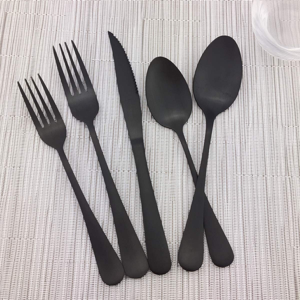 Premium Matte Black Flatware Set - 8-Piece 18/10 Stainless Steel Steak Knives with Durable Matte Black Handles (8.6