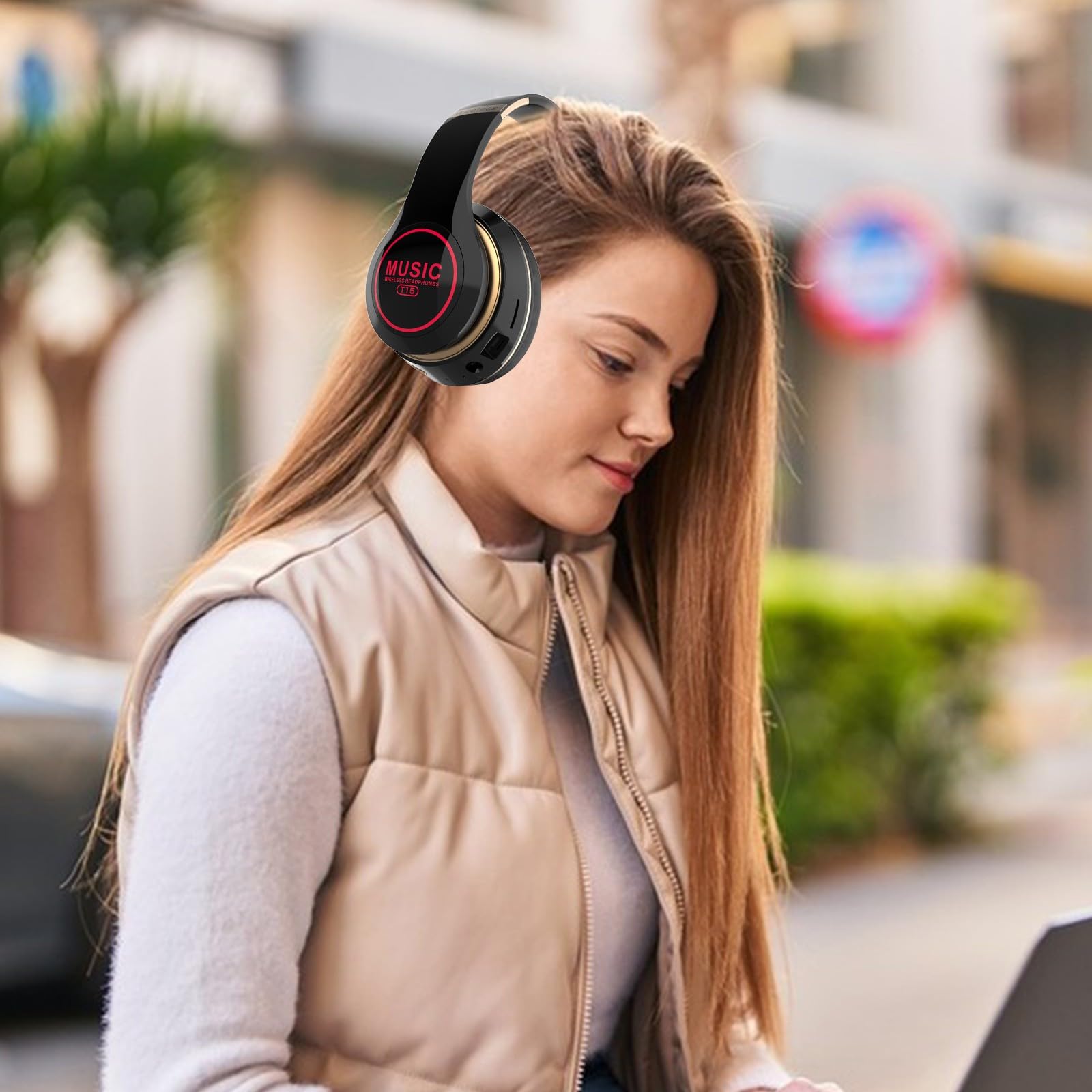 Wireless Bluetooth Headphones with Active Noise Cancelling - Over Ear Bass Stereo Sound Headphones for Music Playback | Perfect for Travel, Workouts, and Office Use