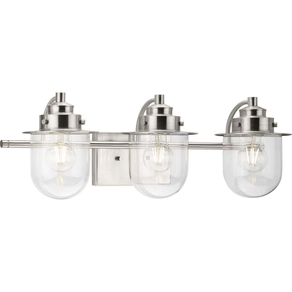 Northlake Collection 3-Light Clear Glass Bathroom Vanity Light Fixture - Perfect for Bathroom, Powder Room, and Dressing Room Lighting