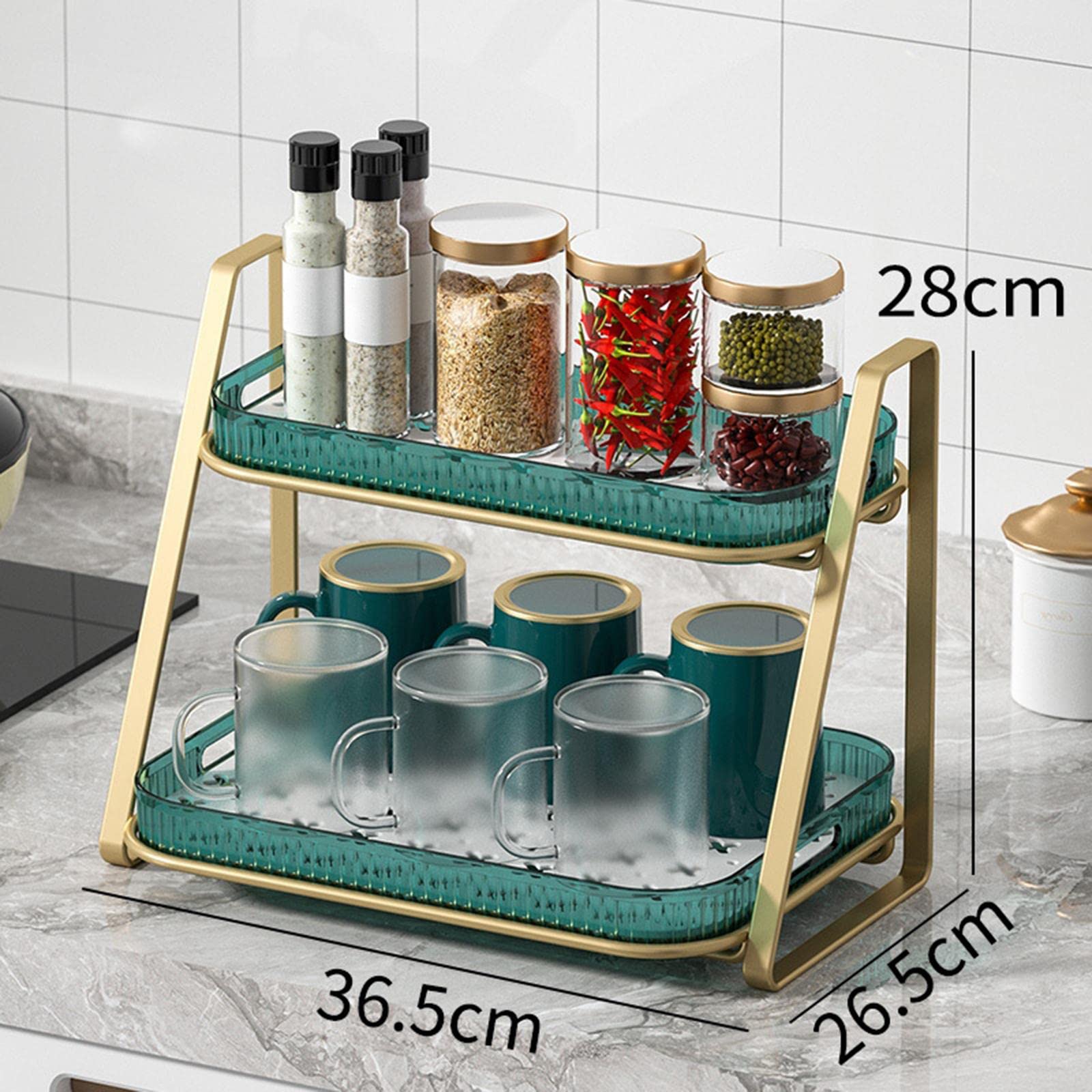 Fashion My Day® Large Storage Bin - Coffee Mug Holder for Tea Bar, Kitchen Counter & Home Organization | Medium Green | Perfect for Kitchen, Bathroom & Office Storage | Home Improvement & Organization Solution