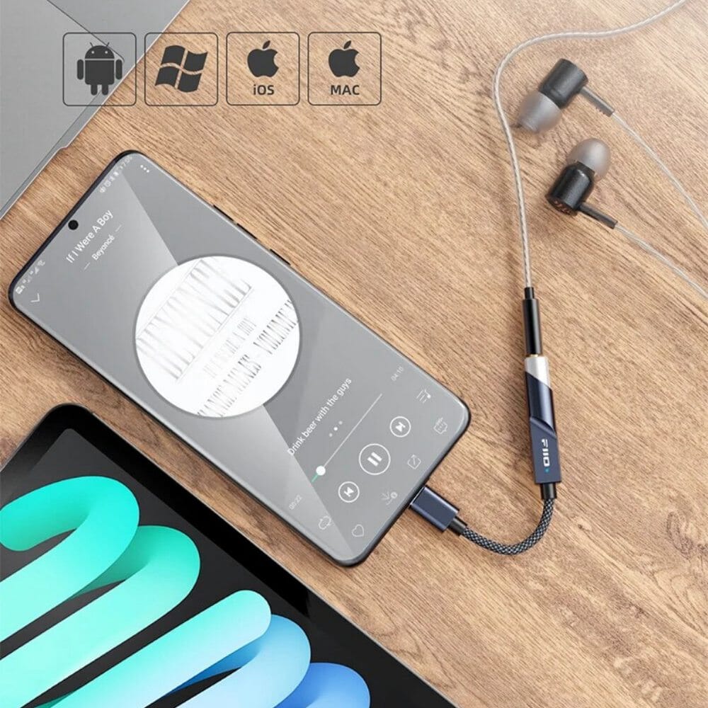 FiiO JadeAudio KA11 Portable HiFi DAC & Headphone Amplifier with CS43131 Chip for iPhone Android PC - Perfect for Music Lovers, Audiophiles & Gaming