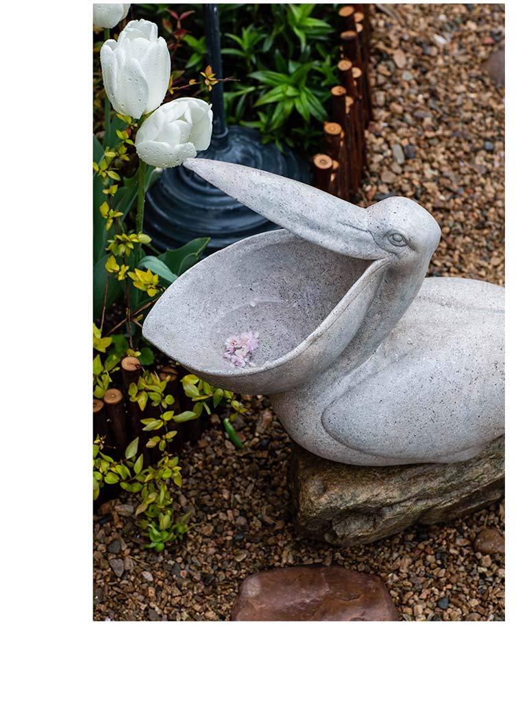 Garden Pelican Statue Sculpture - 17 Inch Resin Bird Animal Art Craft for Outdoor & Indoor Decoration | Perfect for Patio, Lawn, Poolside & Garden Decor