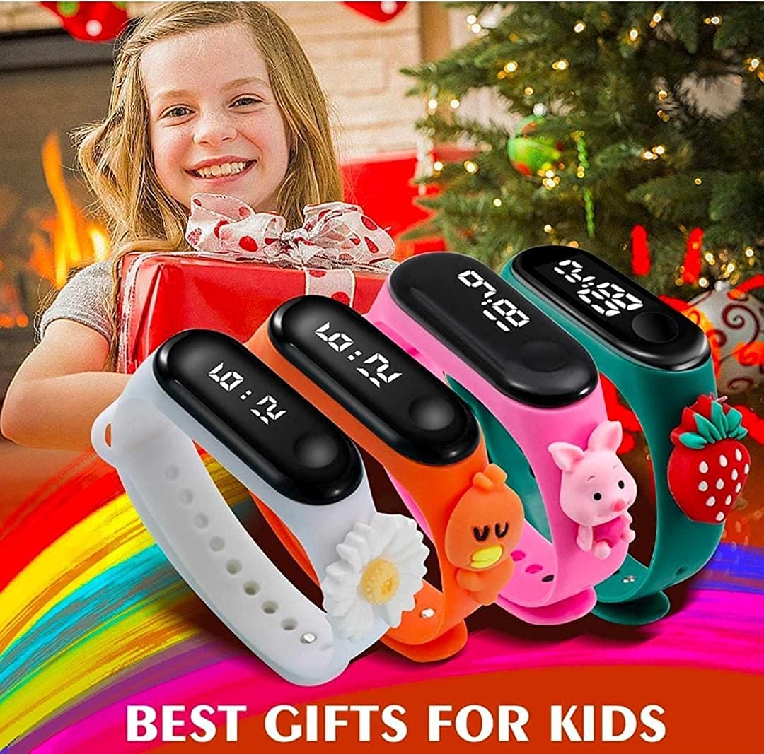 GOLDENIZE Fashion Pink & Blue Analog Digital Watch for Women & Girls - Waterproof LED Display Touch Screen Combo Pack of 2 - Perfect for School, Sports & Everyday Wear