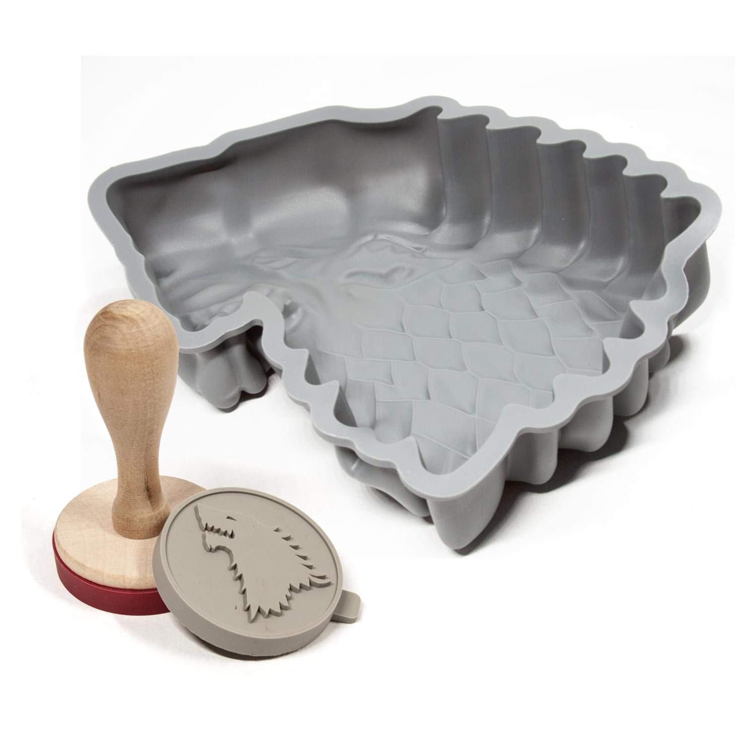 Game of Thrones Baking Set - 6-Piece Cookie Stamps & Silicone Cake Mold Kit for Cakes, Breads, Cookies | Reusable Bakeware Pan & Cookie Press | Perfect for Themed Parties, GOT Fans, Holiday Baking Gifts