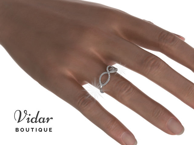 Infinity White Gold Wedding Ring for Women - Elegant 14K Solid Gold Band for Brides, Engagement & Anniversary Gifts | Perfect for Proposals, Weddings & Romantic Occasions