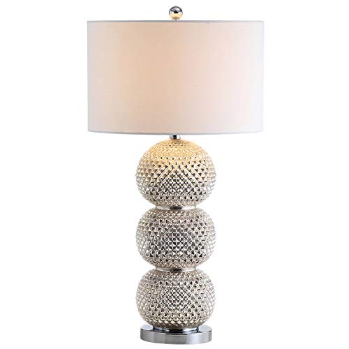 SAFAVIEH Darcia Chrome 31-inch Modern LED Table Lamp for Bedroom, Living Room & Home Office - Adjustable Nightstand Desk Light with Energy Efficient Bulb Included - Perfect for Reading, Working & Ambient Lighting