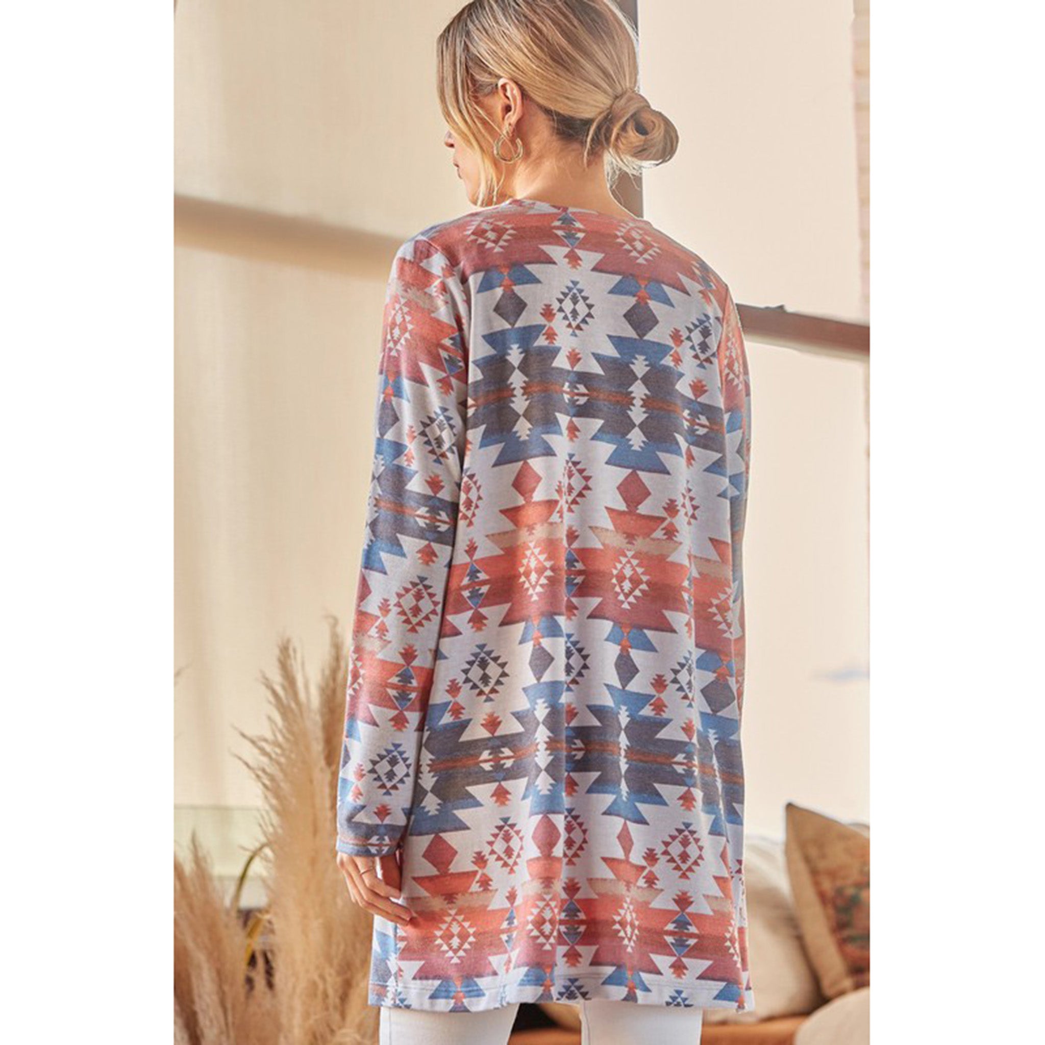 Andree Women's Multi Aztec Cardigan - Stylish Boho Open Front Knit Sweater for Fall & Winter | Perfect for Casual Outfits, Layering, and Cozy Evenings