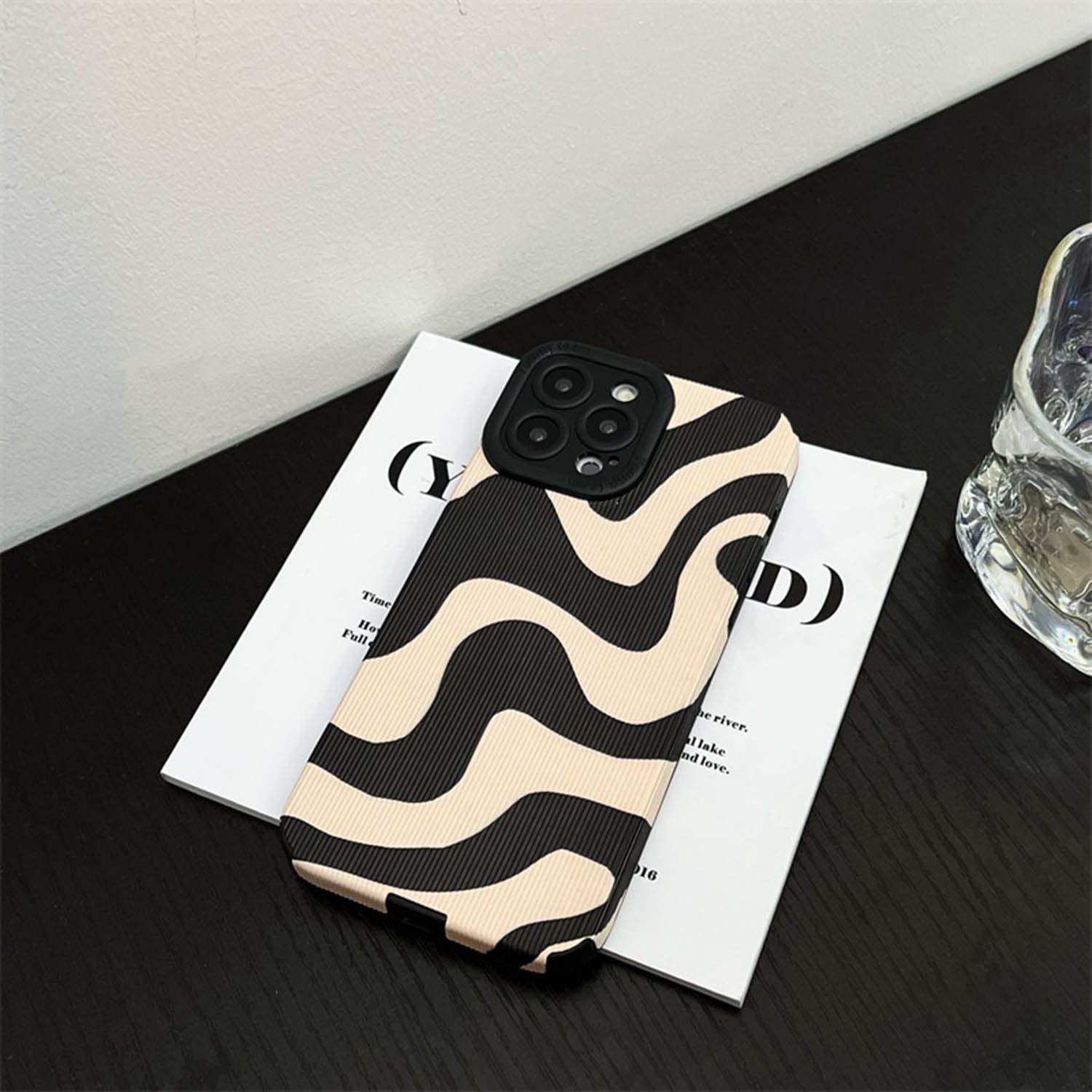 Ownest Fashion Zebra Stripes Soft Silicone Case for iPhone 15 Plus - Cute Protective Phone Cover for Women & Girls | Perfect for Everyday Use, Work & Travel