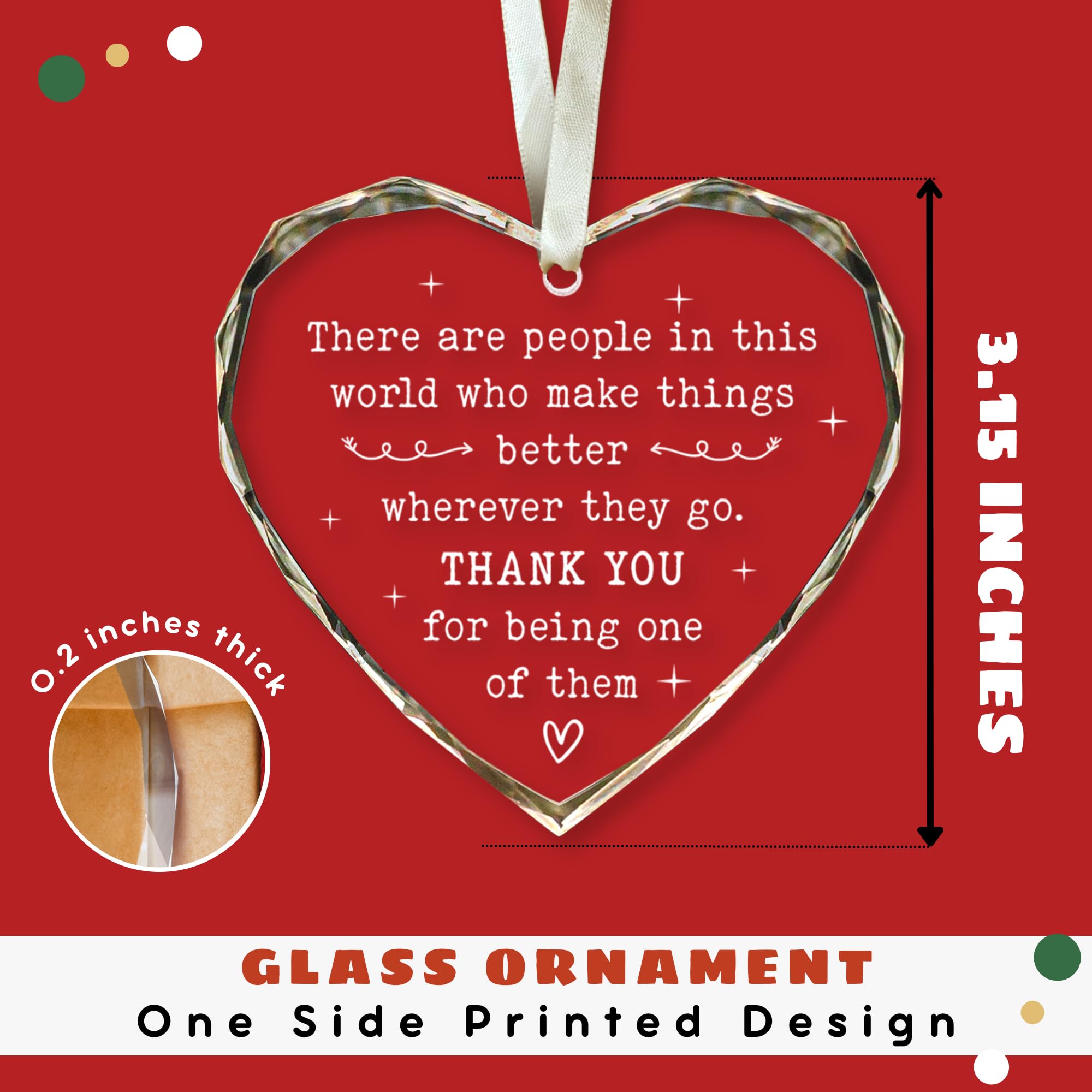 Glass Ornament Thank You Gifts for Women & Men - Perfect for Boss, Coworkers, Teachers