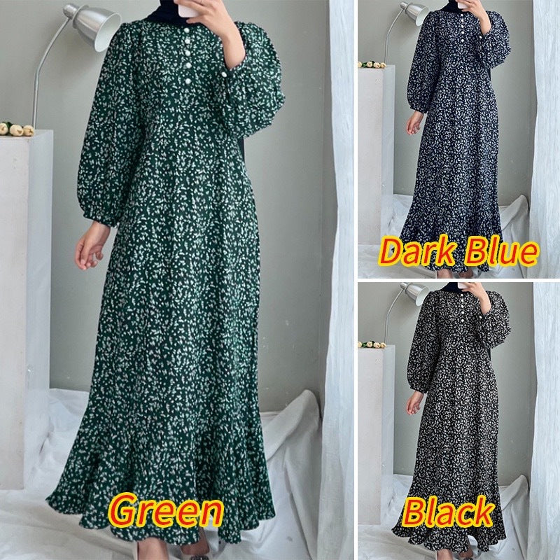 Women's Casual Long Sleeve Printed Dress - Floral Boho Maxi Dress for Spring & Fall - Perfect for Office, Date Night & Weekend Outings