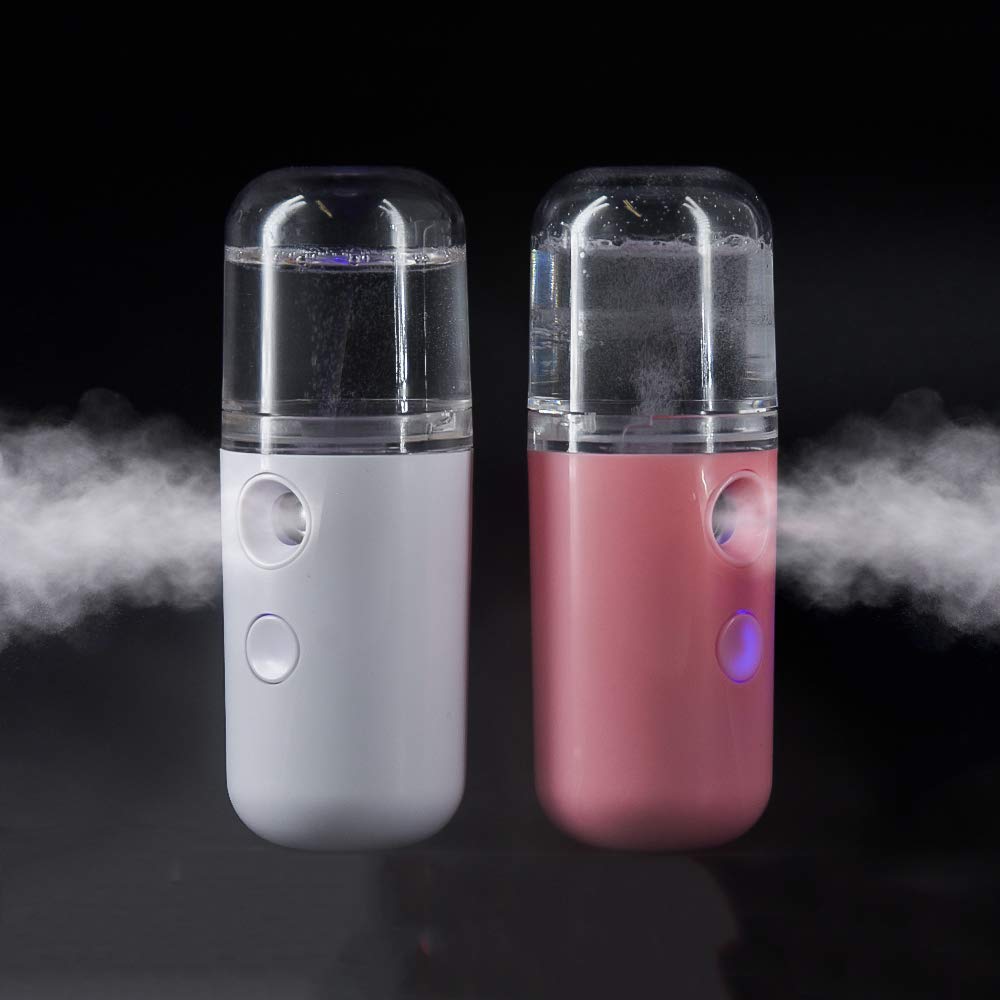 SC Spancare Mini Home Spa Steamer - Portable Nano Facial Mist Sprayer & Sanitizer for Skin Hydration - Handy Moisturizing Device for Face, Watches, Phones & Money (White) | Perfect for Travel, Home Spa & Daily Disinfection