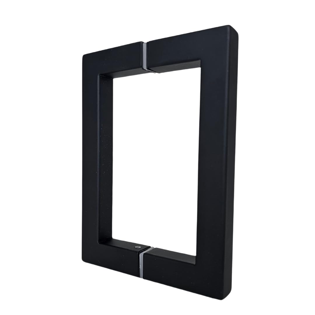 Premium Stainless Steel Shower Door Handle - Matte Black 6 Inch - Durable & Sturdy Design with Installation Kit - Perfect for Frameless Glass Shower Doors, Bathroom Renovations and Modern Home Upgrades