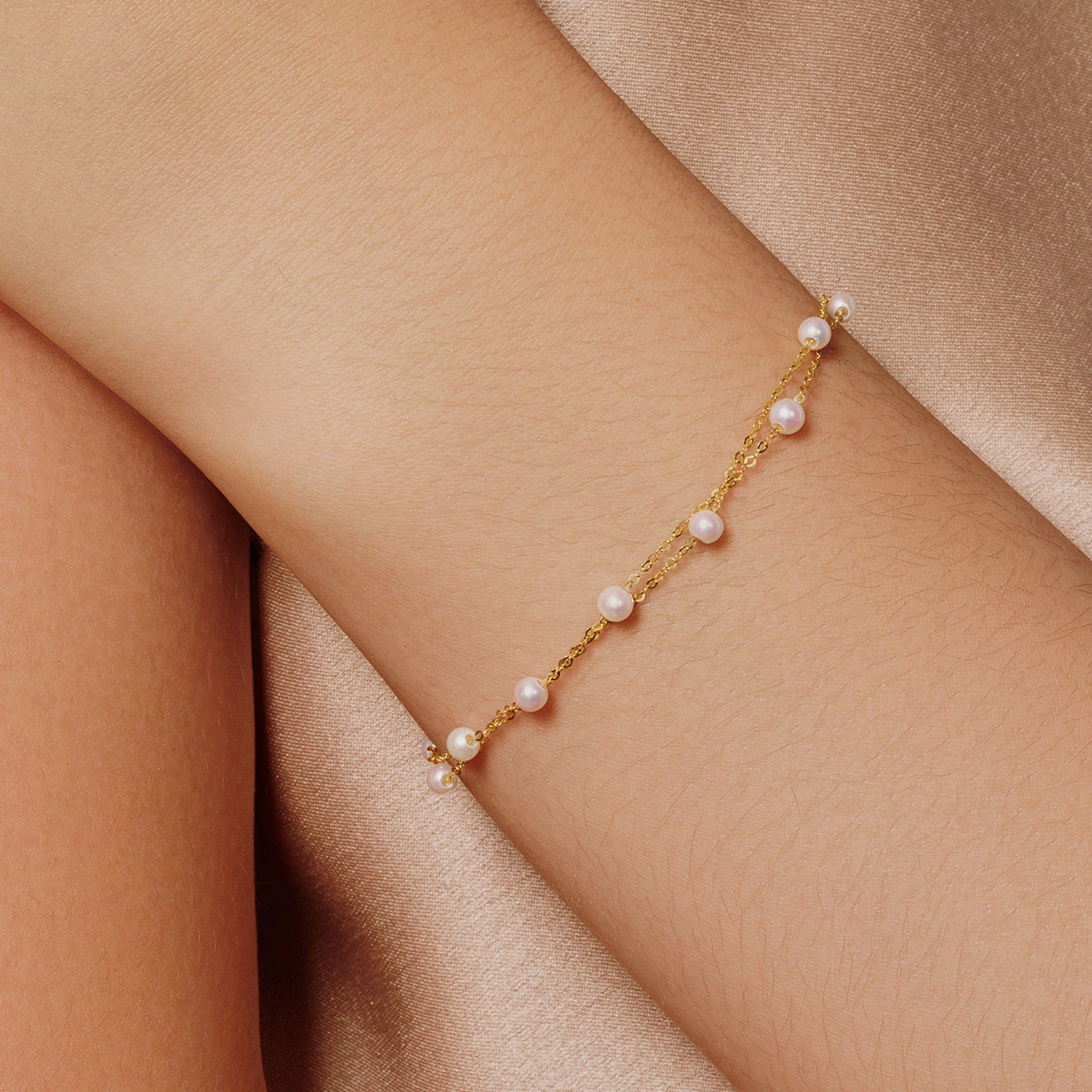 18K Solid Gold Freshwater Pearl Bracelet for Women - Elegant & Dainty Jewelry Gift for Birthday, Anniversary & Special Occasions | KB00035