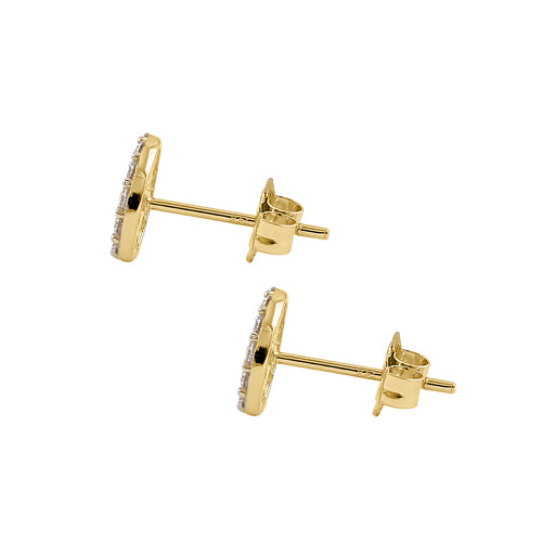 14K Yellow Gold Minimalist Round 6.5mm Cubic Zirconia Stud Earrings for Women - Perfect for Everyday Wear, Gift Giving & Special Occasions