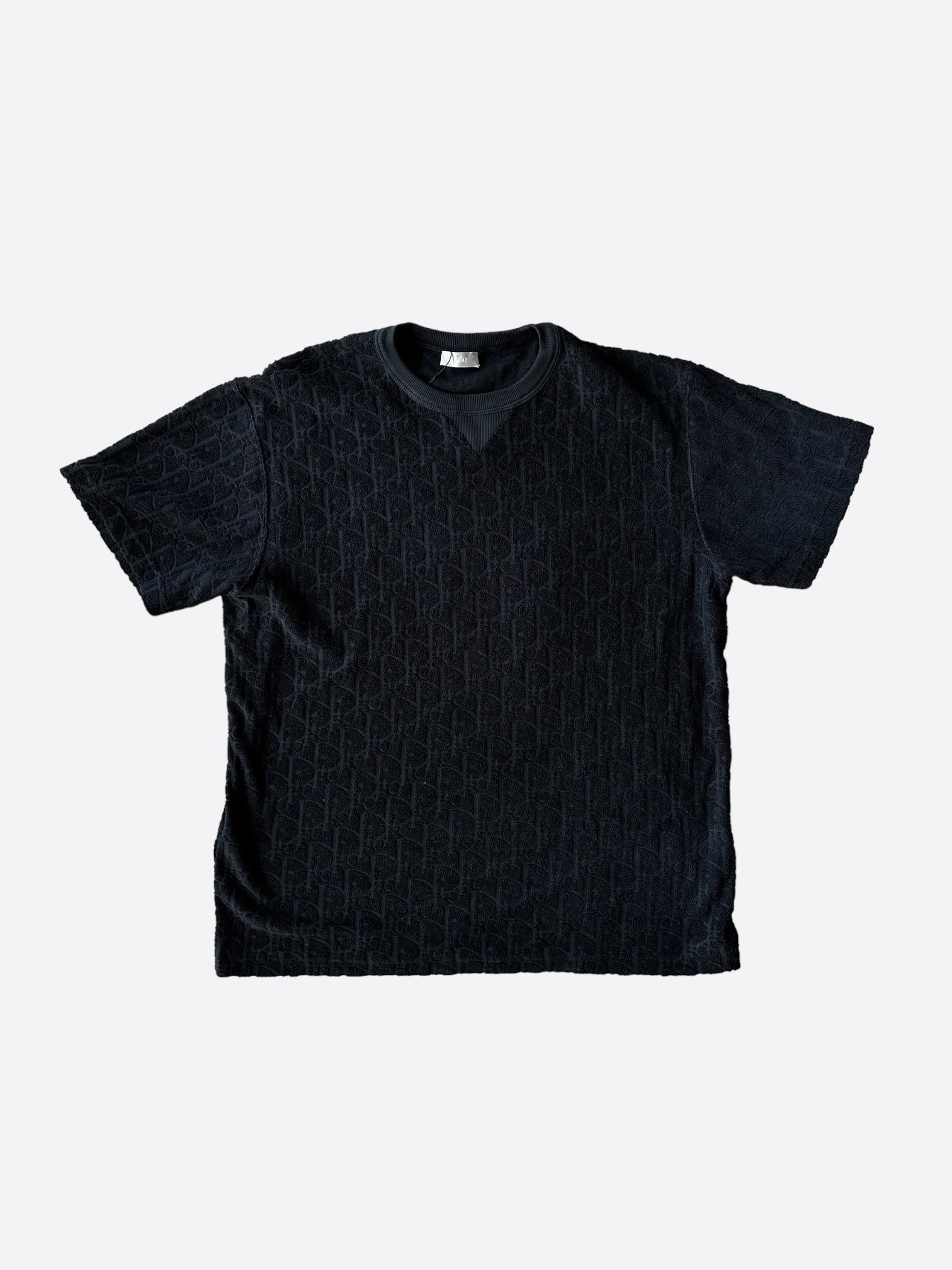 Dior Black Oblique Towel T-Shirt for Men - Luxury Cotton Short Sleeve Tee for Casual Wear & Summer Outfits
