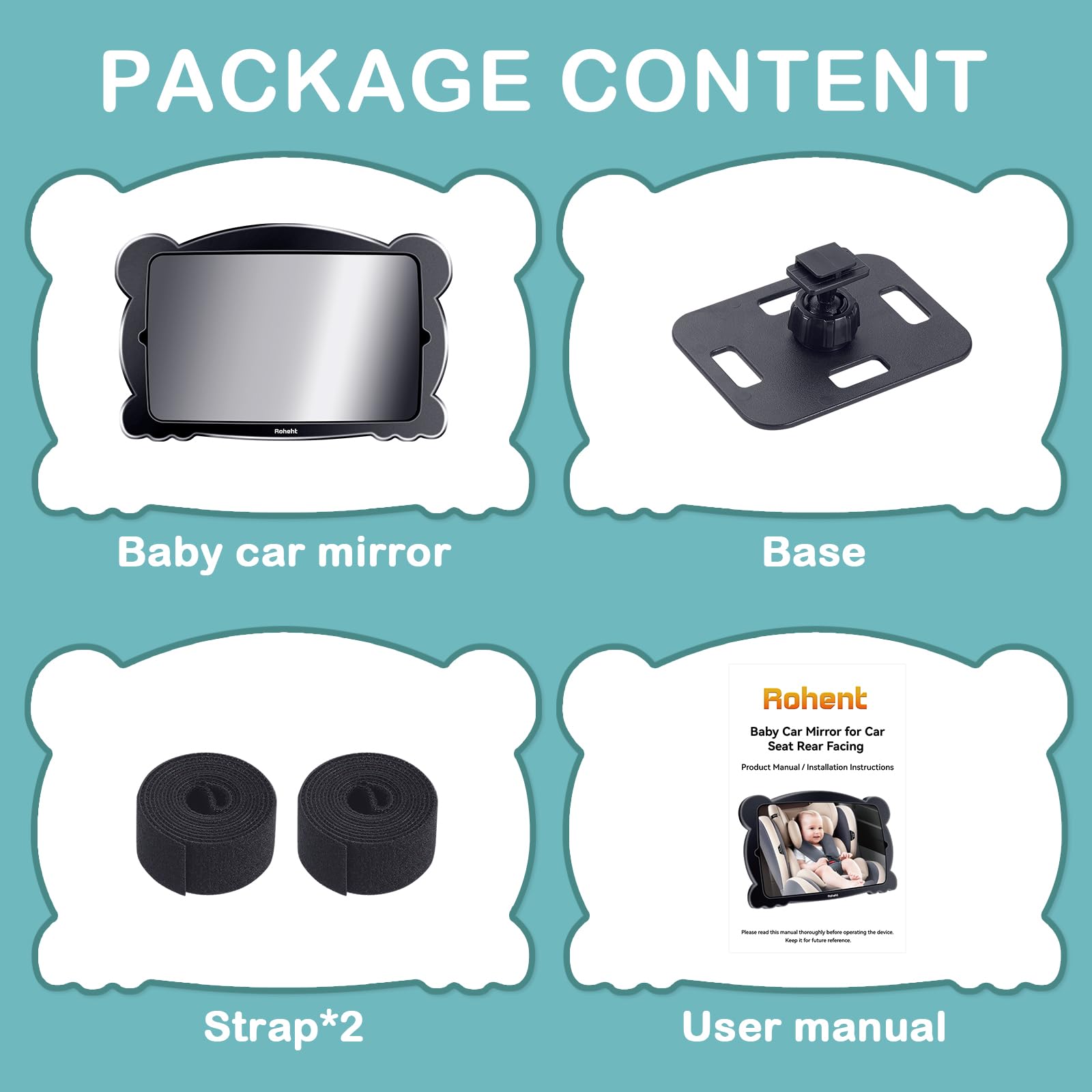 Baby Car Mirror for Rear-Facing Car Seat - Shatterproof & Safe Acrylic, 360° Adjustable Wide Angle for Clear View, Easy Installation - Perfect for New Parents & Infant Safety | Monitor Your Baby While Driving