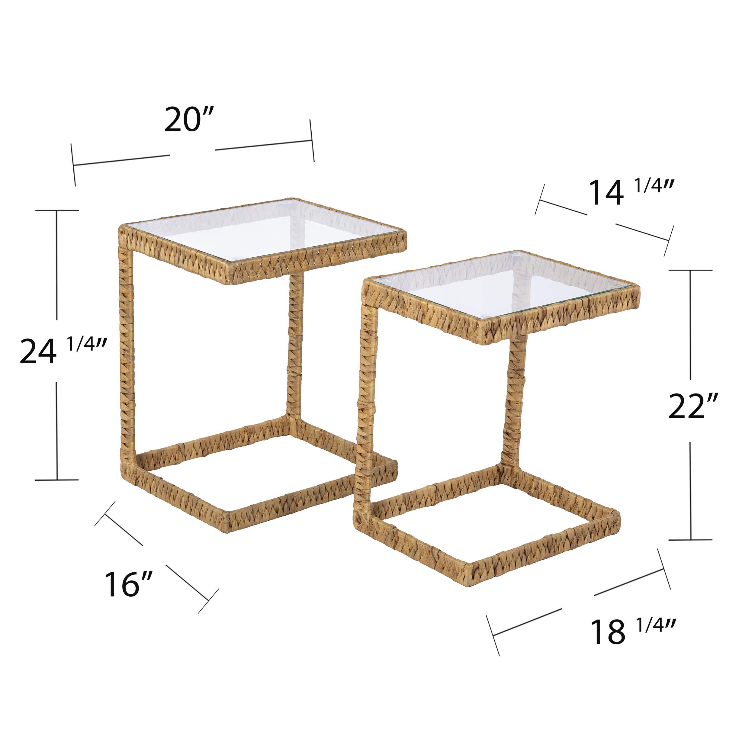 SEI Furniture Ismaya C Tables - Natural Wood Side Tables for Living Room, Bedroom, or Office - Modern Standard End Tables with Sturdy Design