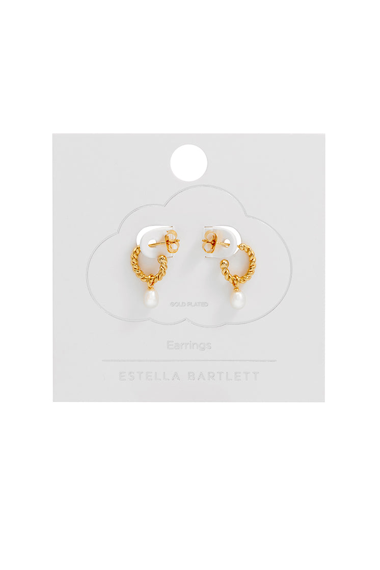 Elegant Pearl Drop and Twist Hoop Earrings for Women - Perfect for Weddings, Parties & Special Occasions