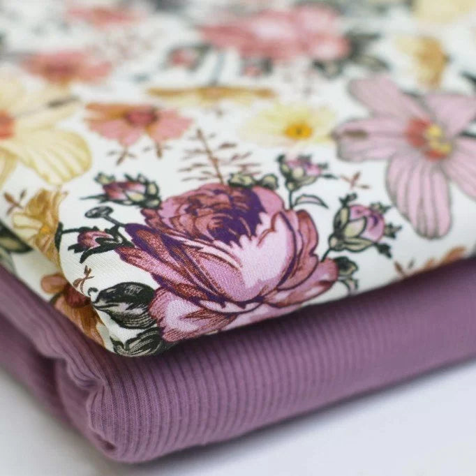 English Garden Lilac Knit Sweater - Elegant Floral Design for Women | Perfect for Spring Outings & Casual Wear