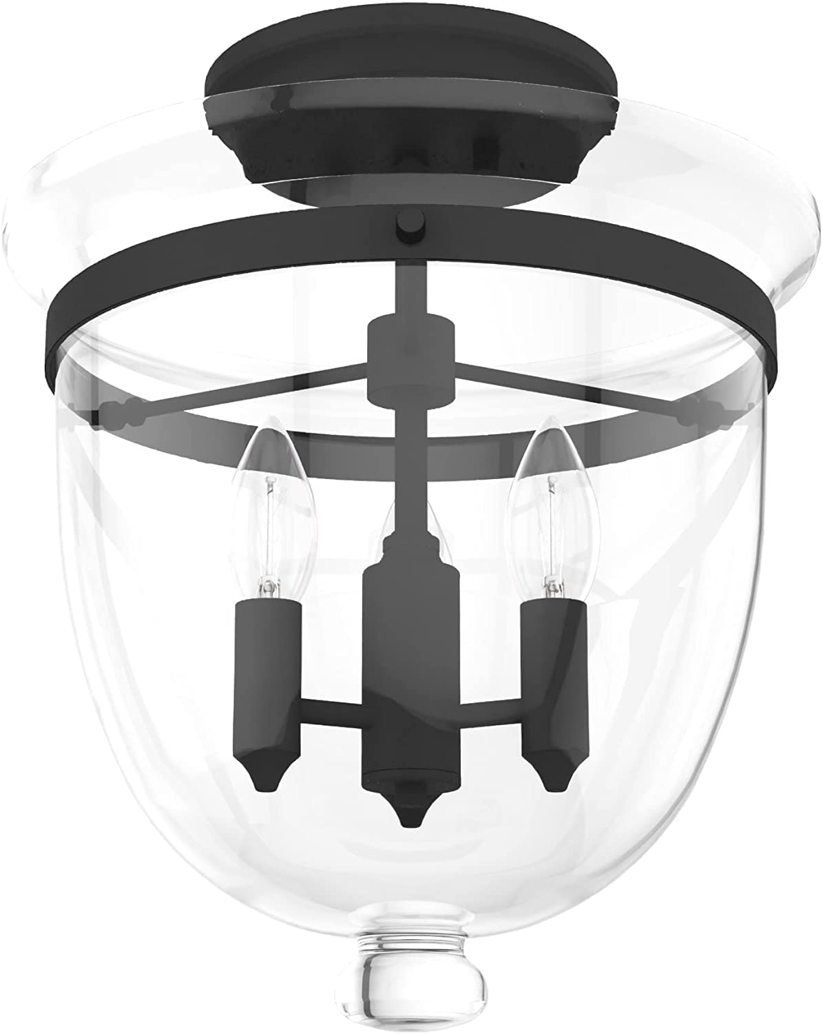 Hunter Fan Company 19315 Belltown Flush Mount Ceiling Light Fixture in Natural Iron Finish - Perfect for Bedroom, Living Room, Kitchen & Indoor Lighting