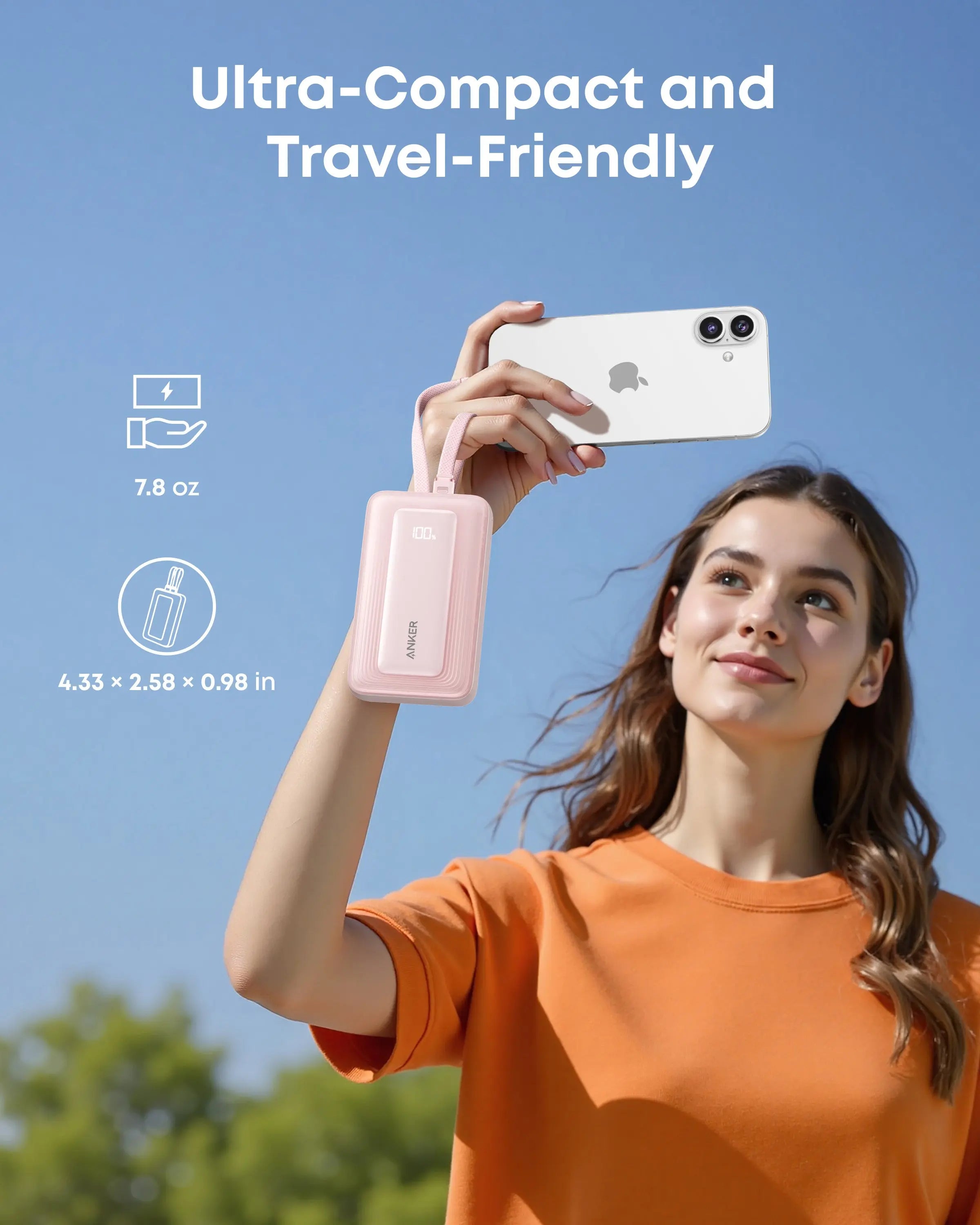 Anker Zolo 10000mAh 35W Power Bank with Built-in Dual USB C Cables - Portable Charger for iPhone, Samsung, iPad | Perfect for Travel, Camping & Emergency Backup (Model A1680H12)