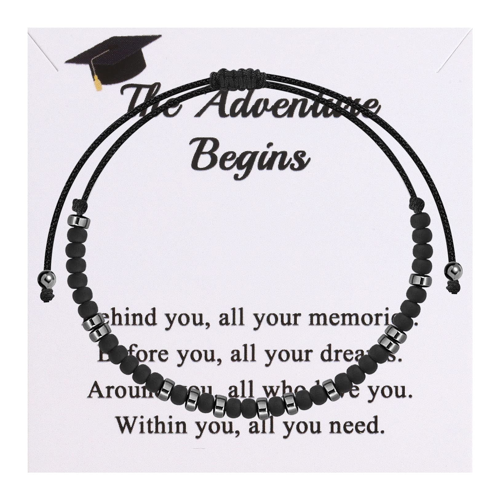 FEELMEM Morse Code Bracelet - Graduation Gift for Class of 2022 Seniors & Students - Adventure Themed Jewelry for Commencement, Prom, and Special Occasions