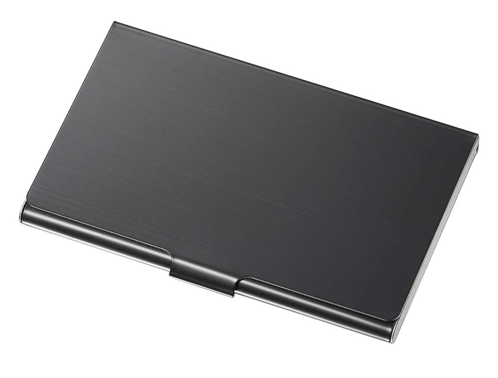 Premium Visol Canvas Matte Black Business Card Holder - Sleek & Durable Card Case for Professional Networking, Meetings & Events