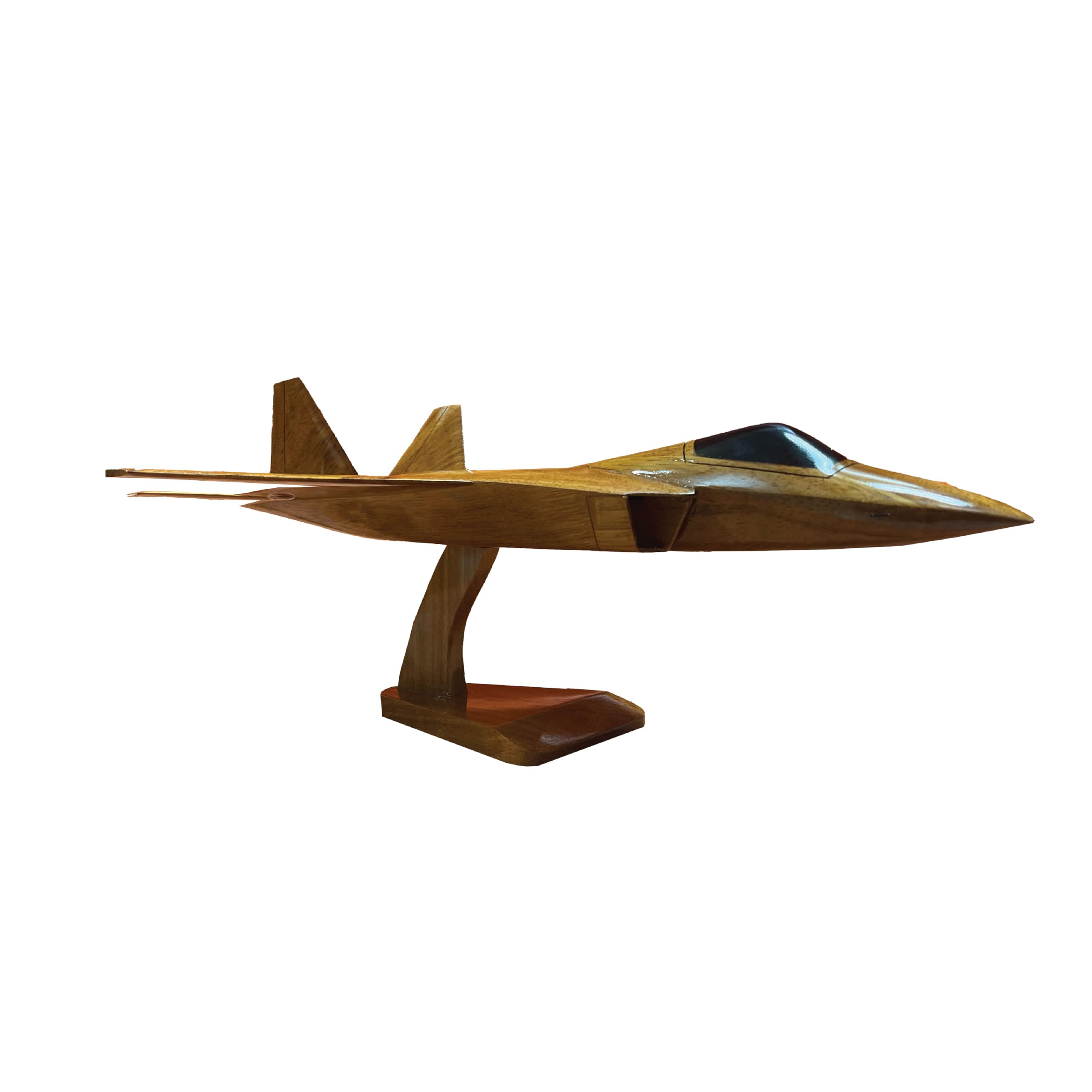 F22 Raptor Fighter Jet Mahogany Wood Desktop Model - Perfect Military Aircraft Collectible for Office Decor, Gift for Aviation Enthusiasts & Home Display