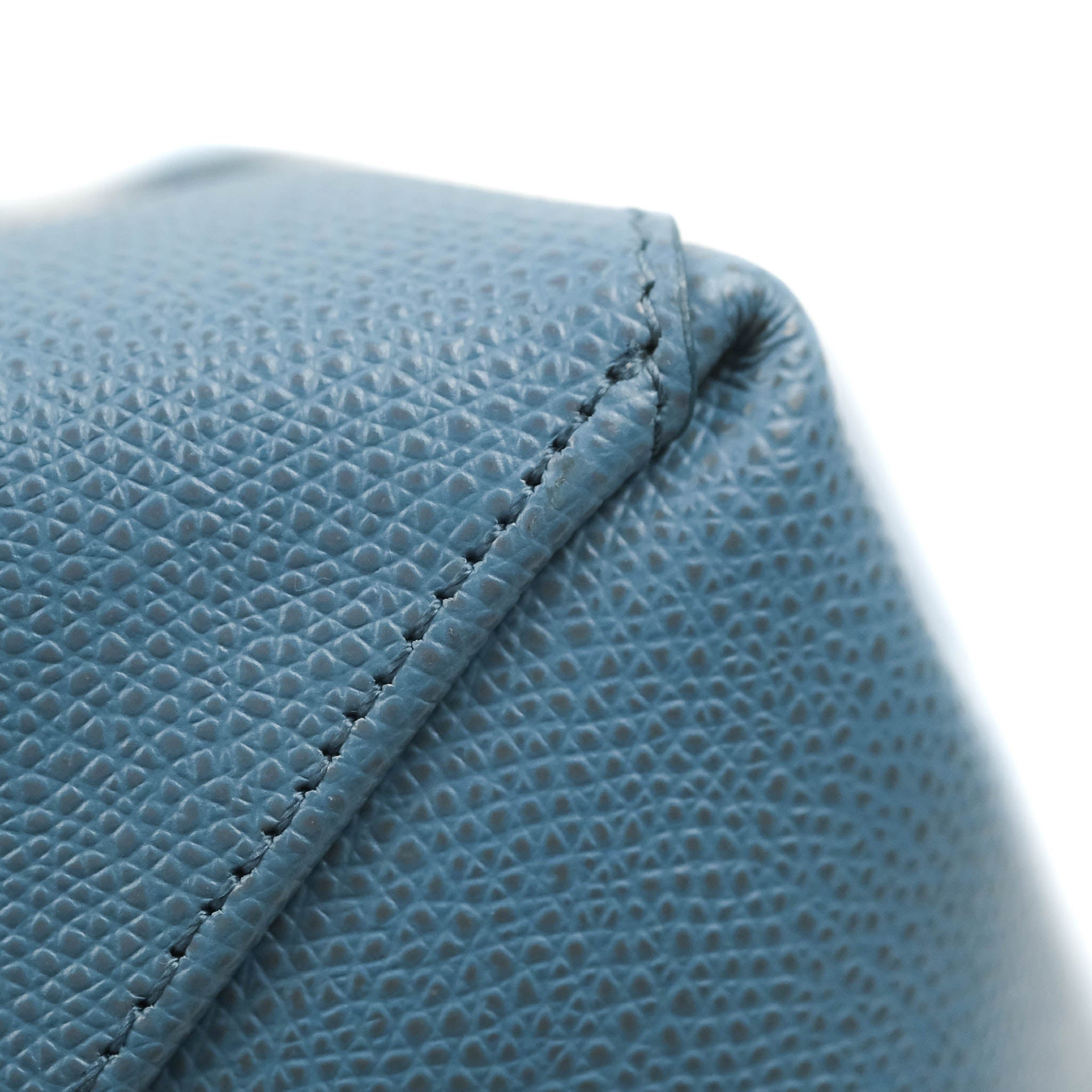 Celine Small Vertical Cabas Tote Bag in Blue Grained Calfskin Leather with Silver Hardware - Perfect for Work, Travel & Everyday Use
