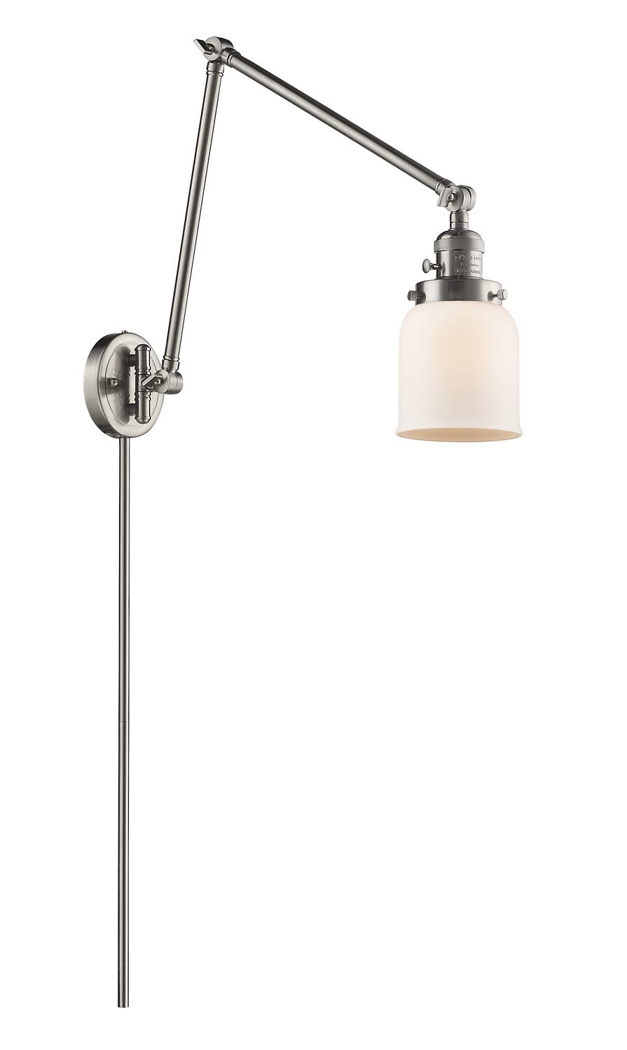 Innovations 238-SN-G51-LED 1 Light Vintage Dimmable LED Swing Arm Wall Sconce, Brushed Satin Nickel Finish - Perfect for Bedroom, Living Room, and Office Lighting