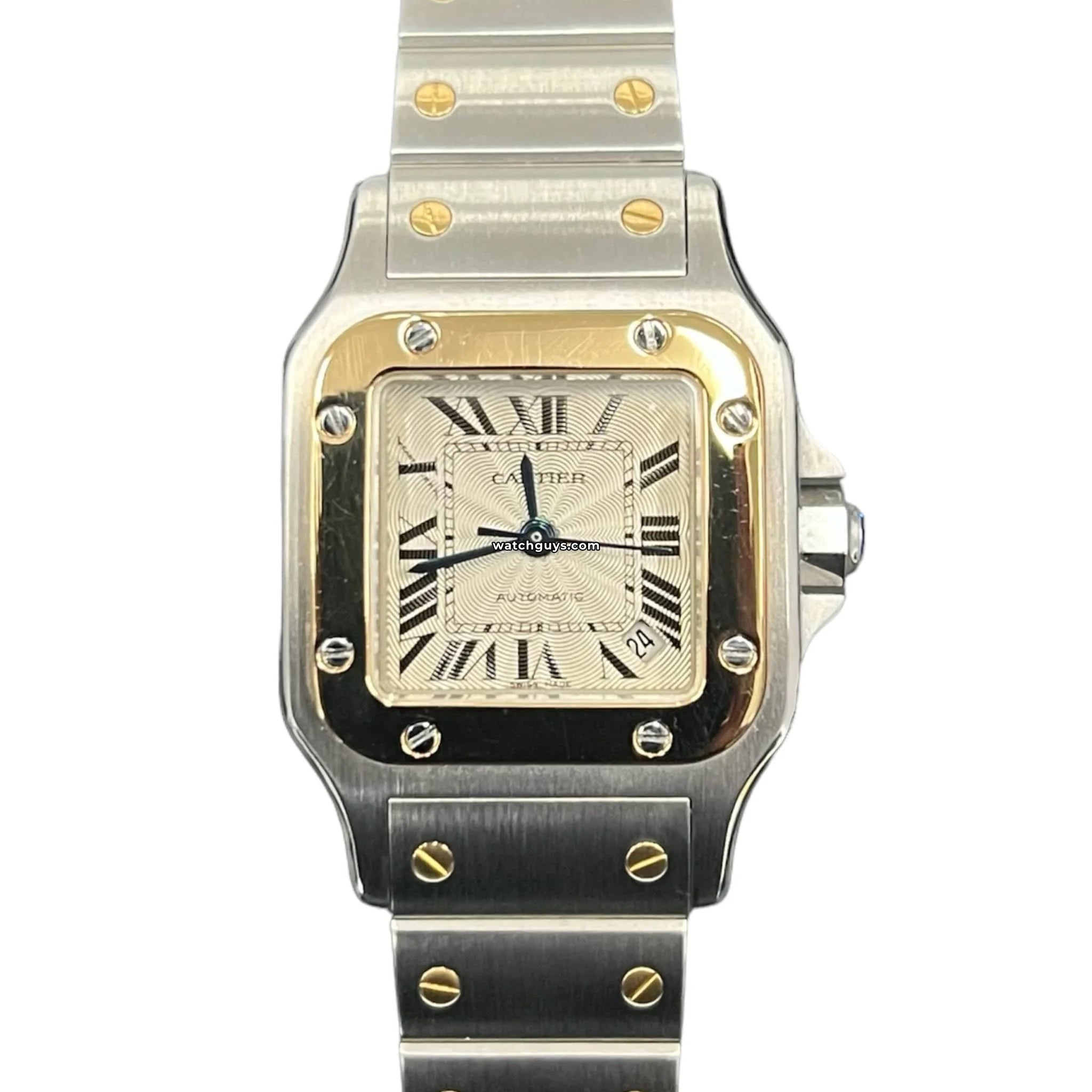 Cartier Santos Galbee 2423 Men's Watch - Stainless Steel & 18K Yellow Gold Luxury Timepiece for Business & Formal Occasions