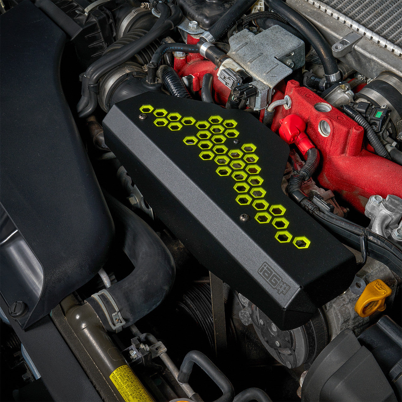 IAG Performance Alternator Cover for Subaru WRX (2006-2014) & STI (2004-2021) - Engine Protection & Style Upgrade for Daily Driving & Performance Tuning