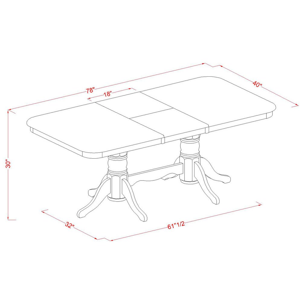 East West Furniture NAPO7-SBR-C 7-Piece Kitchen Dining Set - 40x78 Inch Rectangle Wooden Table with Butterfly Leaf & 6 Linen Fabric Chairs, Saddle Brown - Perfect for Small Spaces, Breakfast Nooks & Cozy Family Meals