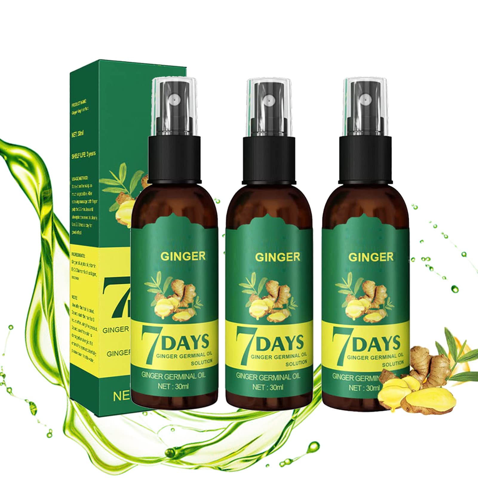 ShougaGRO Japanese Hair Growth Spray & Shouga Kingu Hair Growth Oil Set - 30ml Ginger Hair Growth Serum for Women & Men - 3 Pack for Thicker Hair & Scalp Care - Perfect for Daily Use, Travel & Hair Loss Treatment