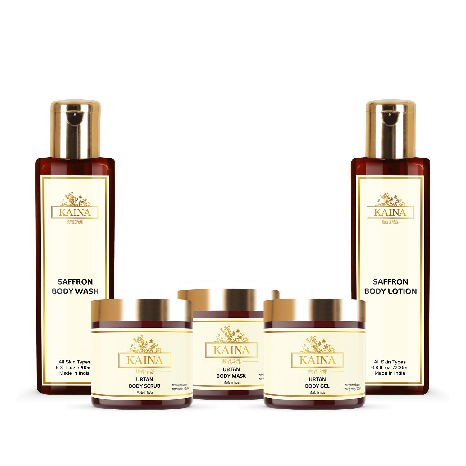 Organic UBTAN Body Polishing Kit for Glowing Skin - Herbal Tan Removal & Deep Moisturizing Scrub, Gel, Mask, Wash & Lotion Set | Perfect for Spa Day & Post-Sun Care
