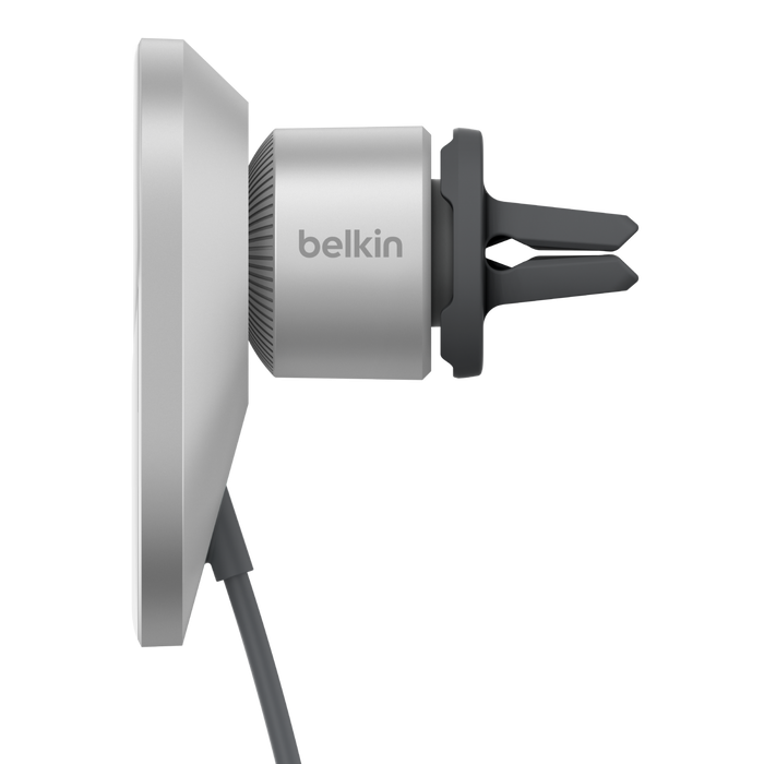 Belkin Magsafe Car Charger for iPhone 12/13/14 - 15W Fast Wireless Charging - Gray - Perfect for Road Trips & Commuting