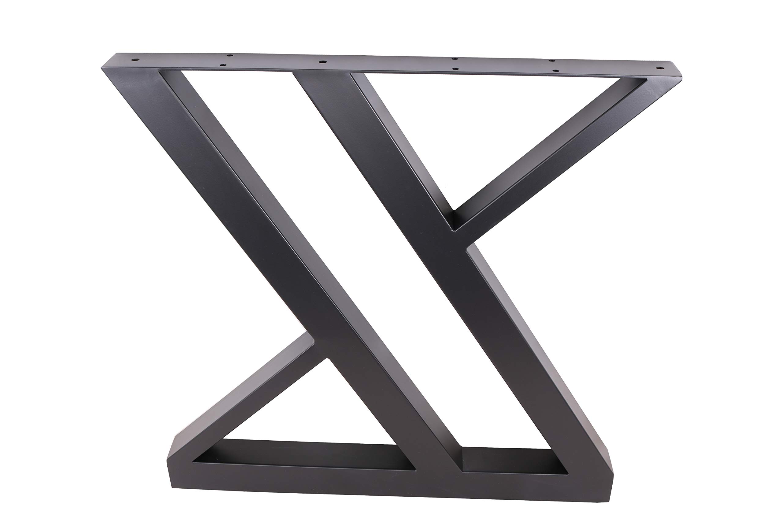2 Pack Black Z-Shaped Steel Table Legs 28