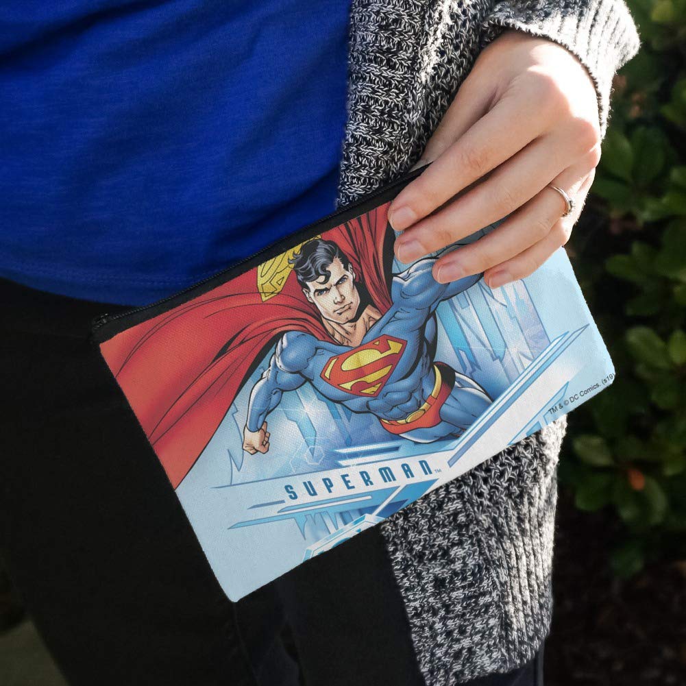 Superman Solitude Pencil Pen Organizer Zipper Pouch Case - School, Office & Travel Stationery Storage for Students, Artists & Professionals