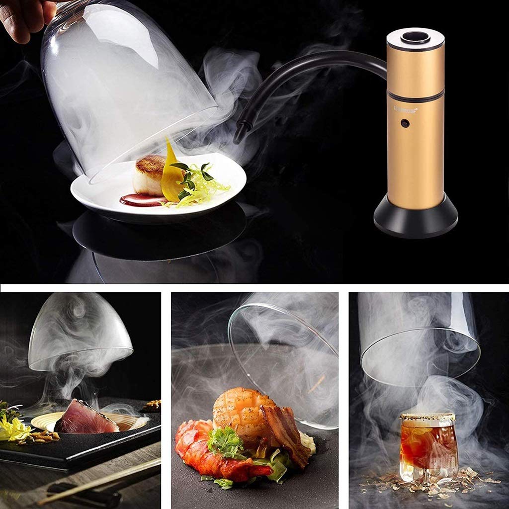Portable Wood Smoke Gun Infuser for Kitchen, BBQ, and Cocktails - Enhance Flavor of Meat, Cheese, Steak, Popcorn & Drinks | Perfect for Home Cooking, Outdoor Grilling & Mixology