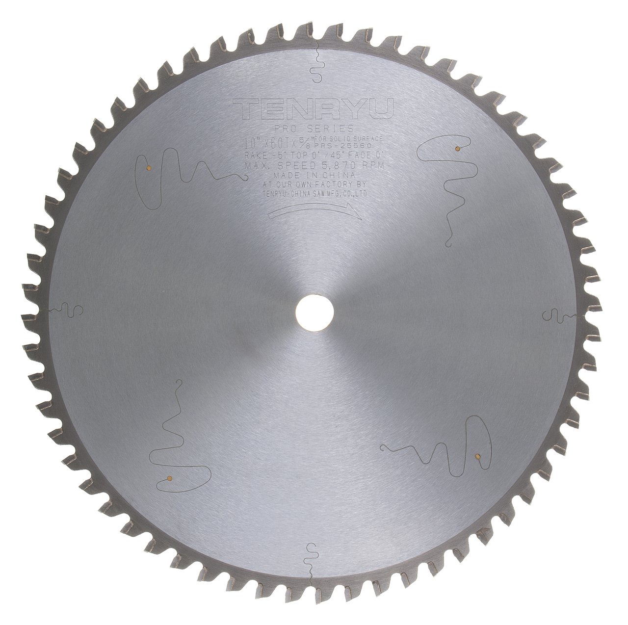 Tenryu PRS-25560 10-Inch 60-Tooth Carbide Tipped Saw Blade with TCG Grind, 5/8-Inch Arbor & 0.102 Kerf - Perfect for Woodworking, Plywood Cutting, and DIY Projects