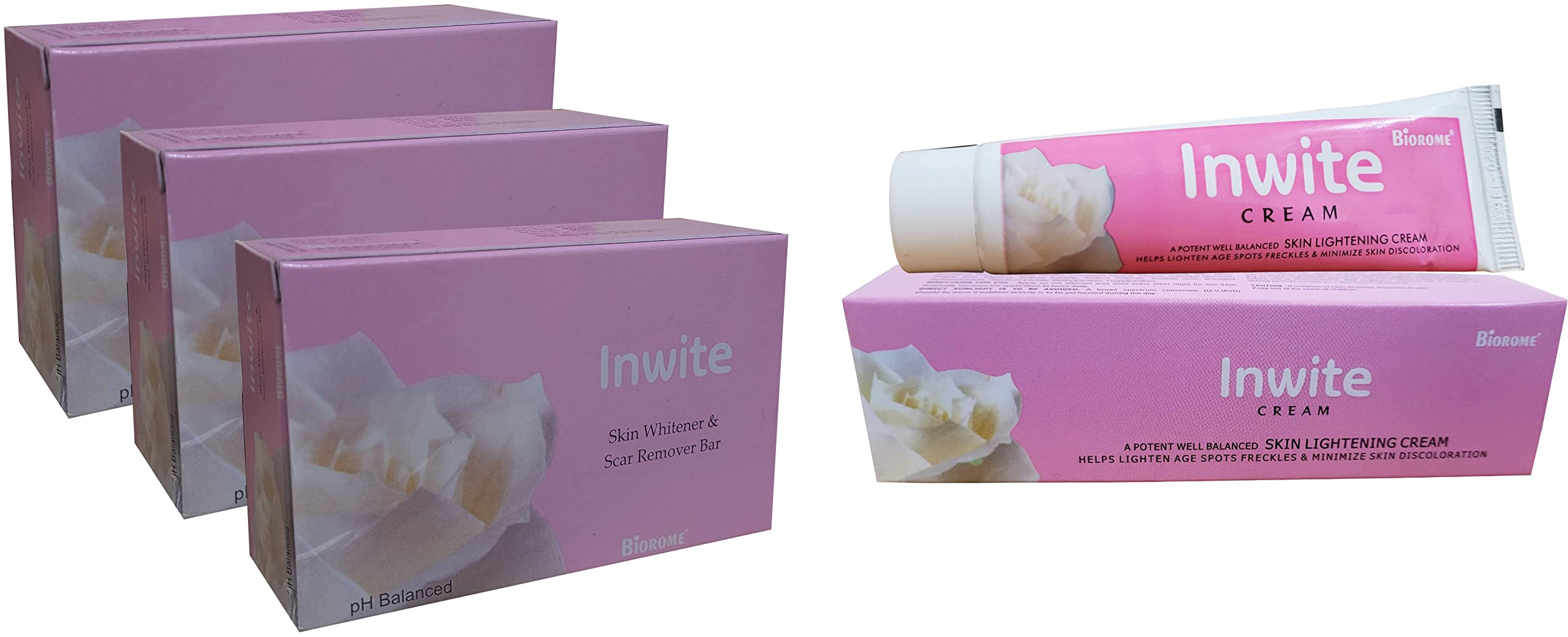 Inwite Scar Removal Soap - pH Balanced with Inwite Cream - Fades Scars & Blemishes - Gentle for Face & Body - Post-Surgery, Acne & Stretch Mark Care
