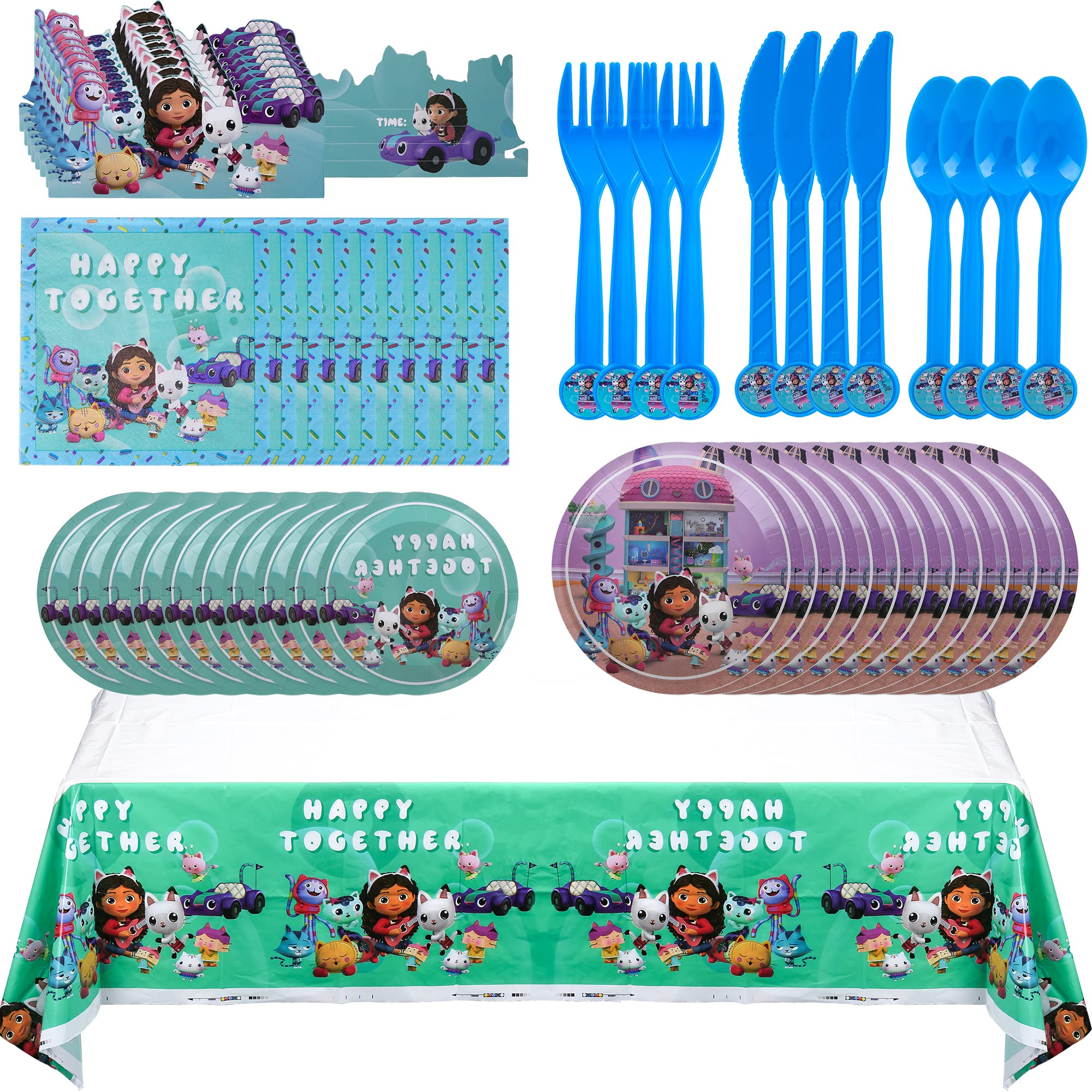 81PCS Anime Birthday Party Supplies Set - Plates, Napkins, Cutlery, Invitation Cards & Tablecloth for Girls Game Theme Party Decorations | Perfect for Anime-Themed Birthday Celebrations, Cosplay Events & Gift Giving