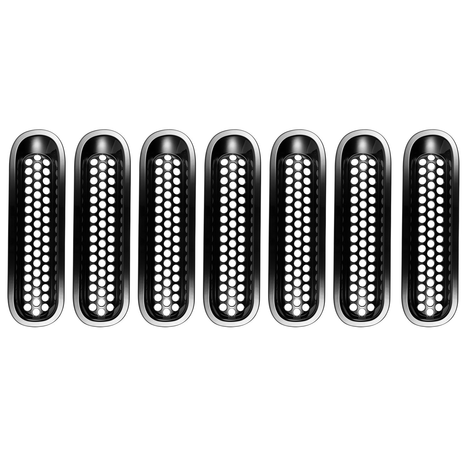 Hooke Road Black JK Grill Inserts - Front Grille Mesh Cover Guard for Jeep Wrangler JK 2007-2015 | Durable Off-Road Protection & Stylish Upgrade for Jeep Accessories | Perfect for Off-Roading, Daily Driving & Customization