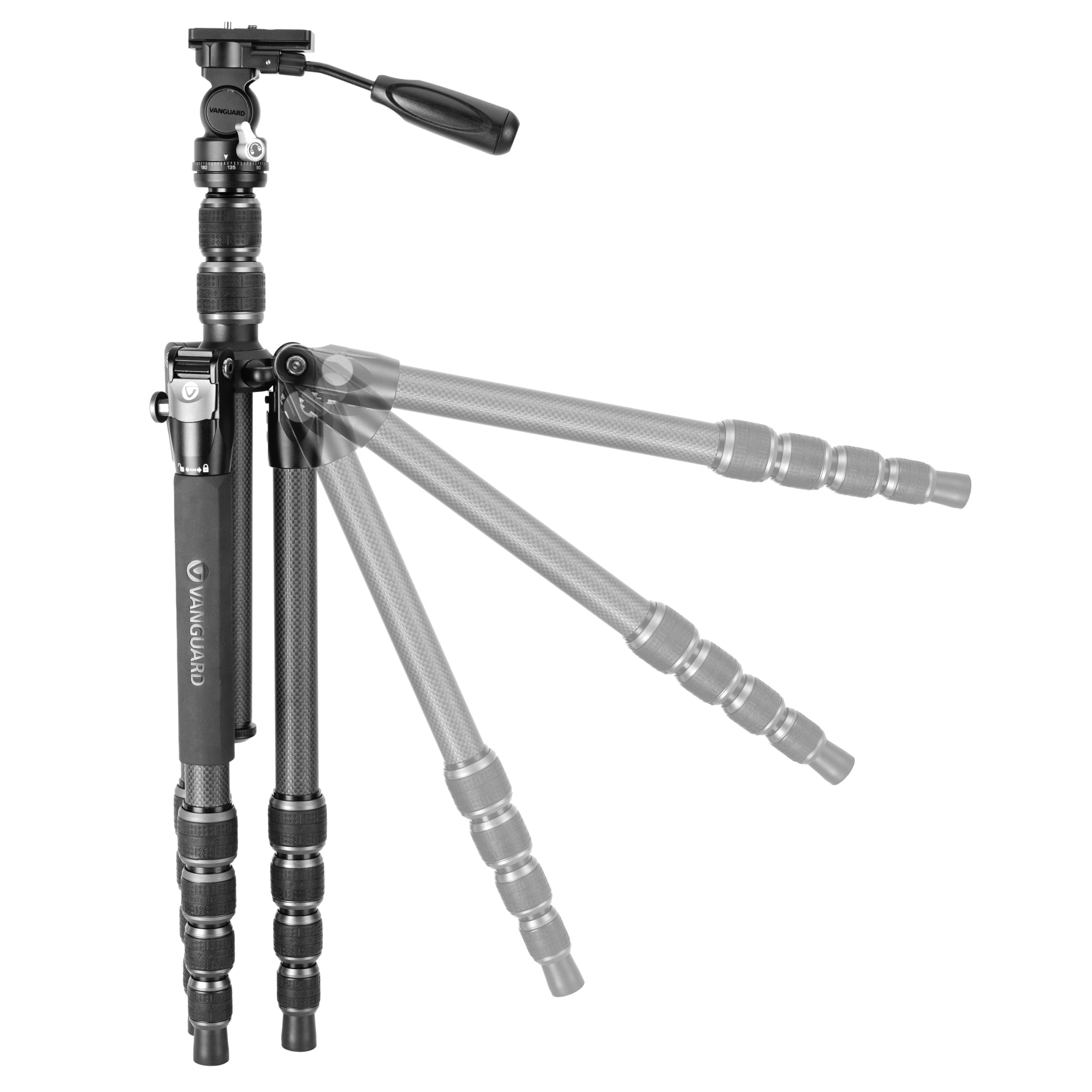VEO 3T 265HCP Carbon Fiber Camera Tripod with Extended Height - Lightweight Travel Tripod for DSLR, Mirrorless & Video Cameras - Perfect for Photography, Vlogging & Outdoor Adventures