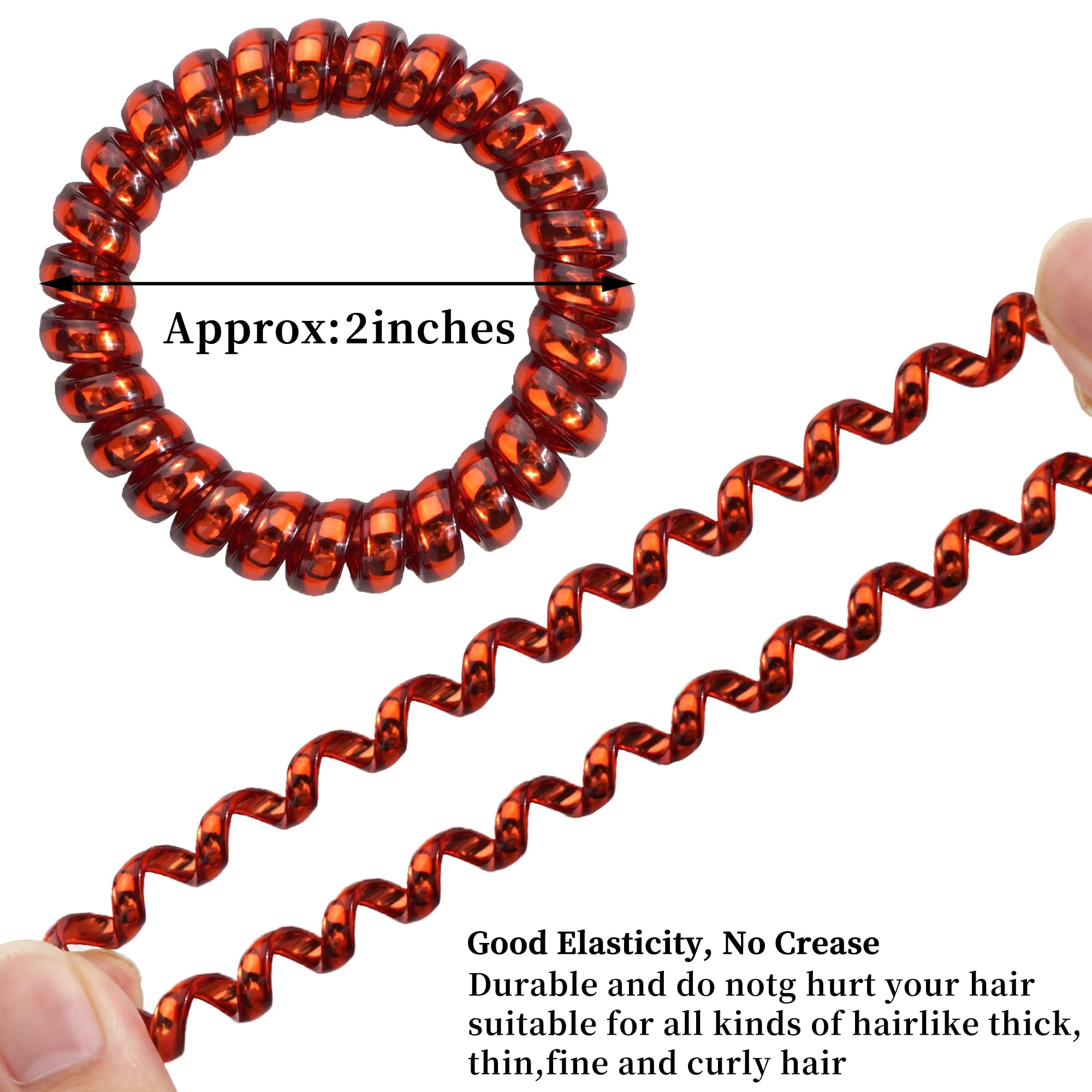 JOYOYO 40 Pack Spiral Hair Ties - No Crease, Waterproof Hair Coils for Women & Girls - Perfect for Workouts & Daily Use