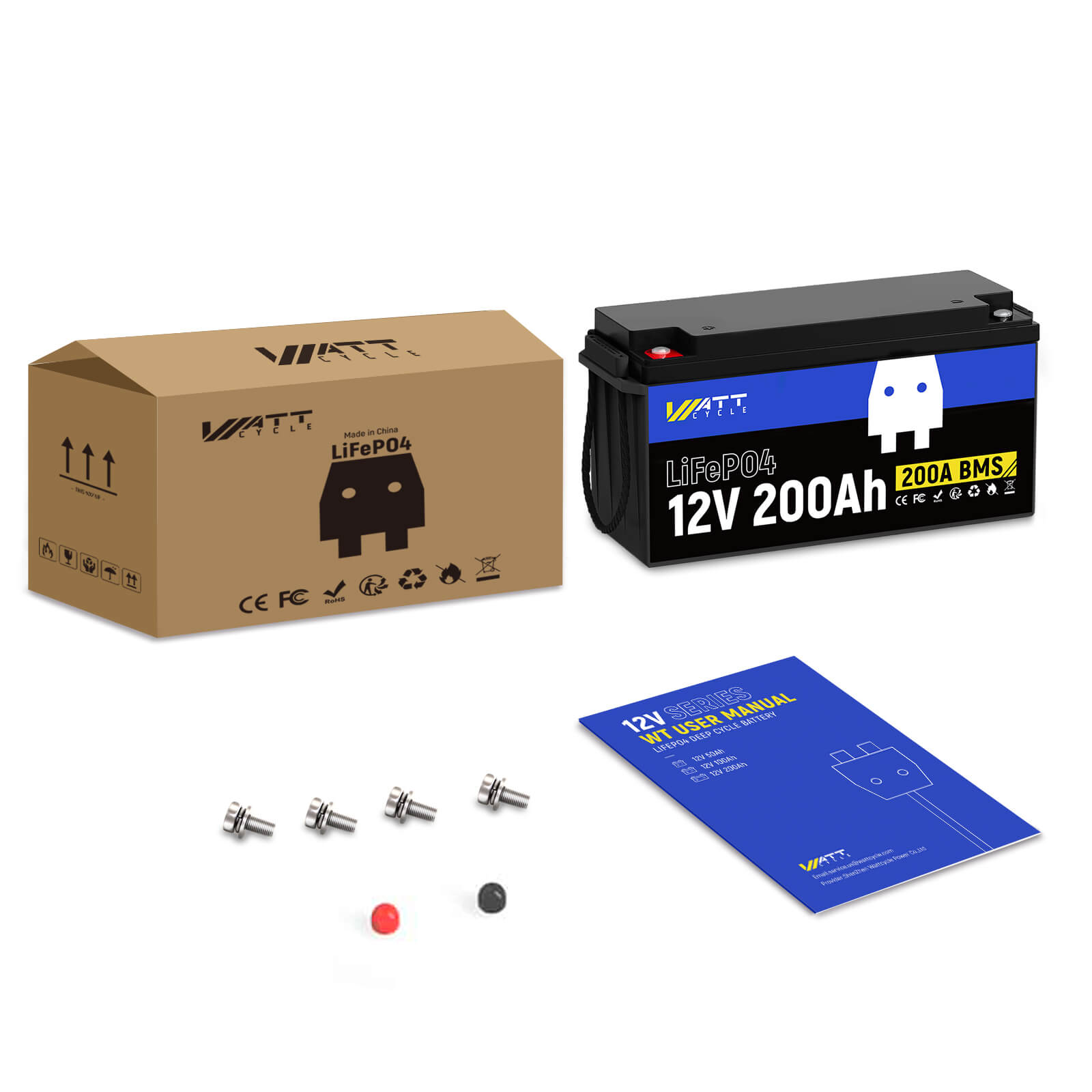 36V 200Ah LiFePO4 Lithium Iron Phosphate Battery Pack - Deep Cycle Rechargeable Battery for Solar Power, RV, Marine, Golf Cart & Off-Grid Applications