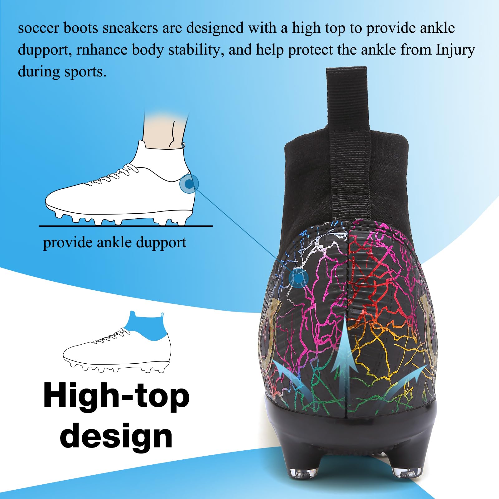 **Men's & Women's Soccer Cleats - AG & TF Studs for Big Boys - Perfect for Turf & Grass Fields**