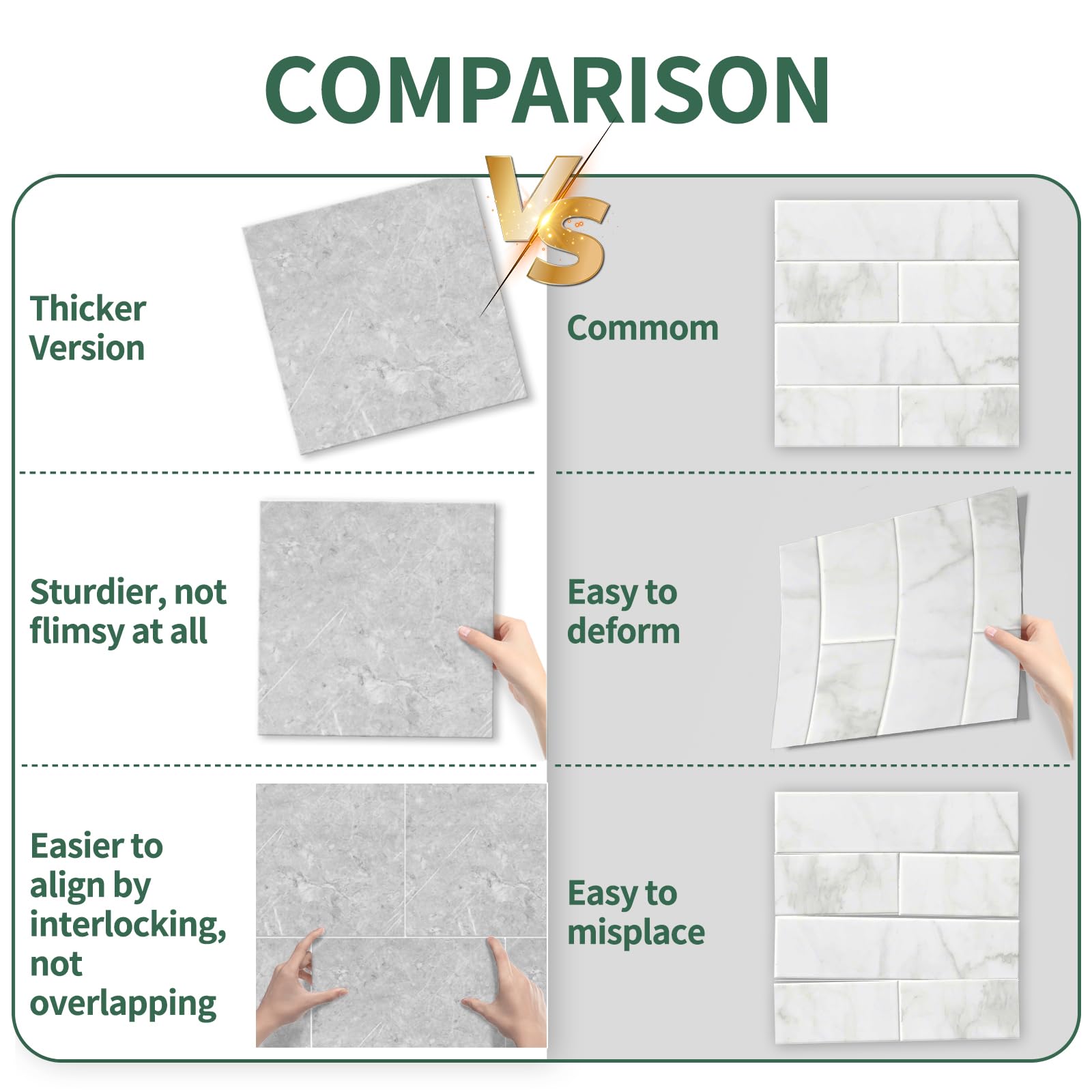 10-Sheet Peel and Stick Backsplash Tiles 12