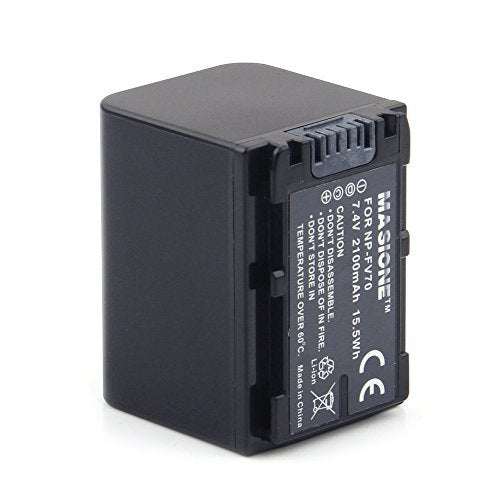 Masione NP-FV70 7.4V 2100mAh Replacement Battery for Sony DCR DVD/HC/SR/SX & HDR CX/HC/SR/UX/XR Series Camcorders - Perfect for Travel Vlogging, Home Videos, and Professional Filming